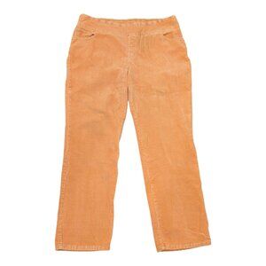 D & CO. Women's Corduroy Pants Straight Leg Stretch Waist Peach/Tan Size 20W
